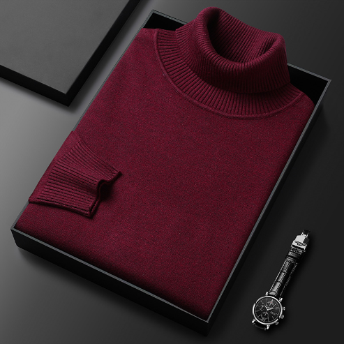 Alfred - Sweater with ribbed collar and cuffs with turtleneck