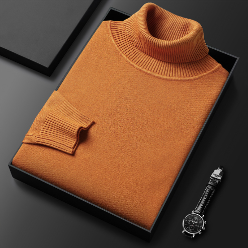 Alfred - Sweater with ribbed collar and cuffs with turtleneck