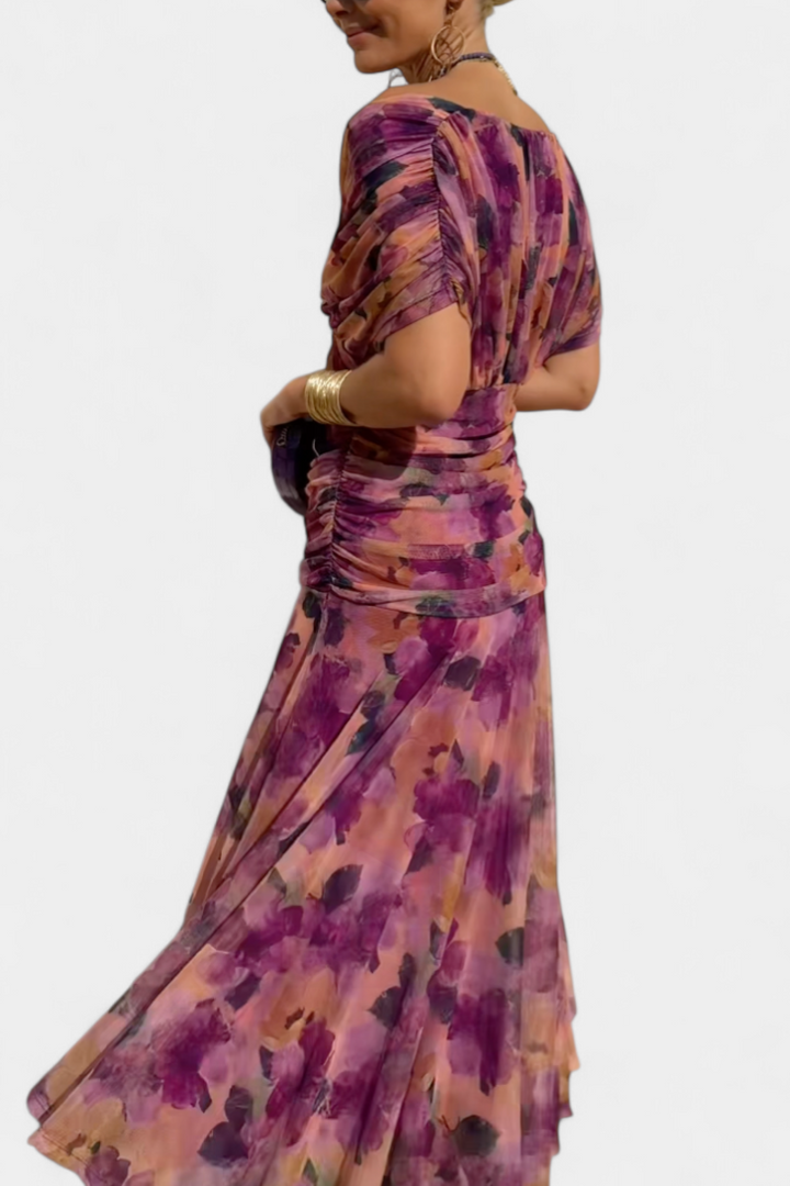 Hayden Laluna™ | Elegant Floral V-Neck Dress