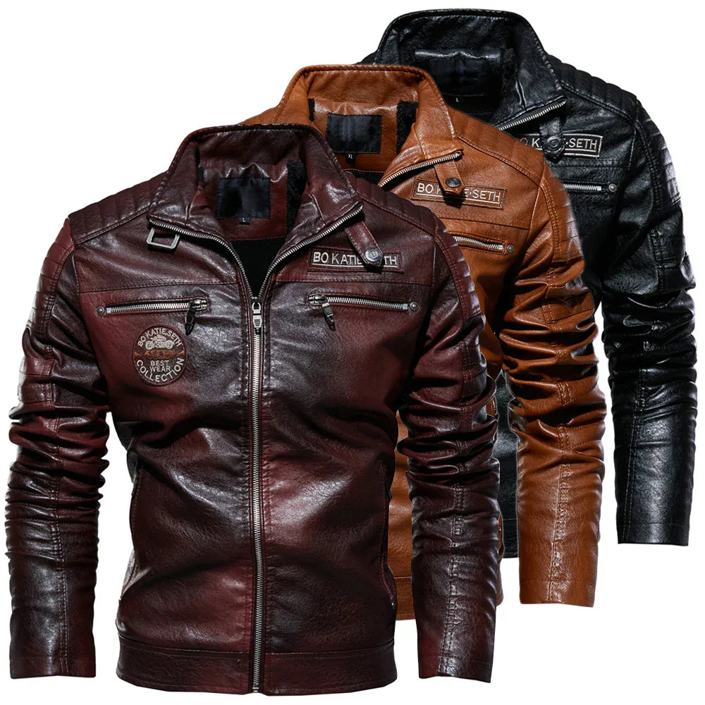 Alexandre™ | Vintage Brown Biker Jacket