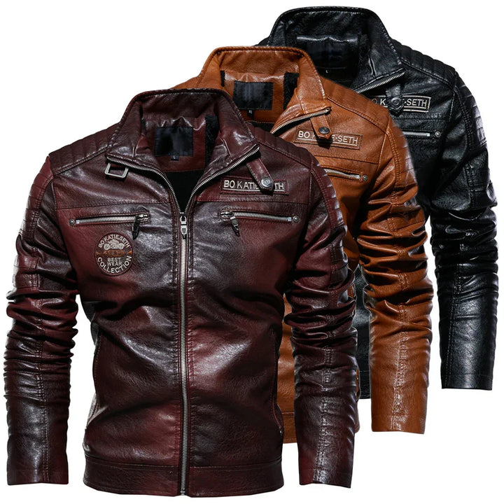 Alexandre™ | Vintage Brown Biker Jacket