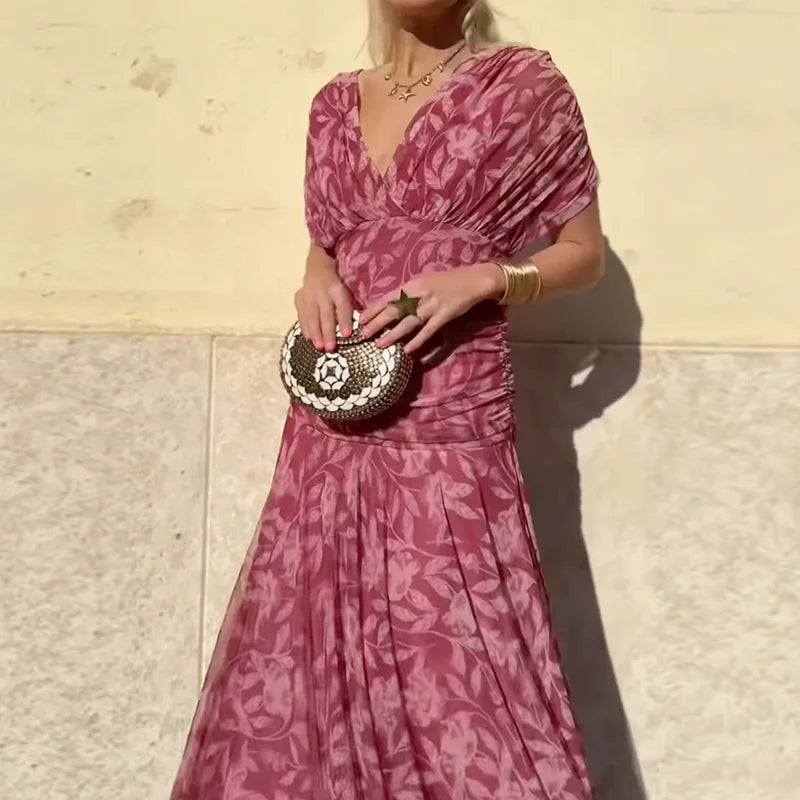 Hayden Laluna™ | Elegant Floral V-Neck Dress