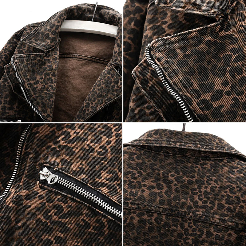 Valentina Rossi Leopard Denim Jacket