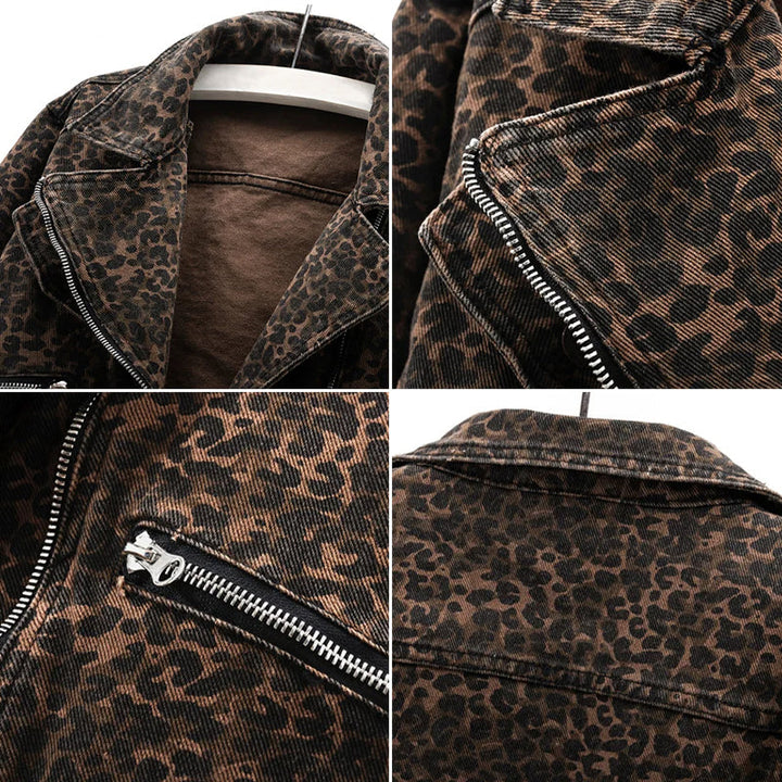 Valentina Rossi Leopard Denim Jacket