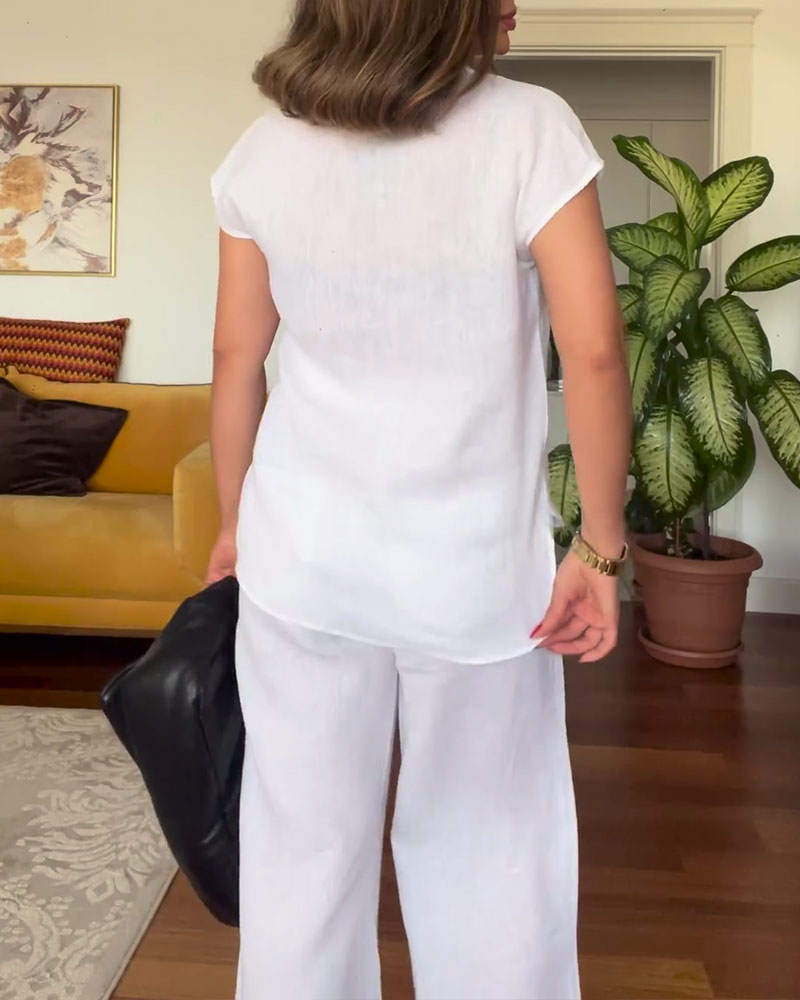 Tiphaine | Solid Color Casual Pantsuit