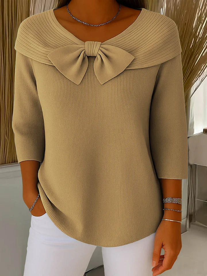 Mylie™ | Knitted Sweater with Bow Detail