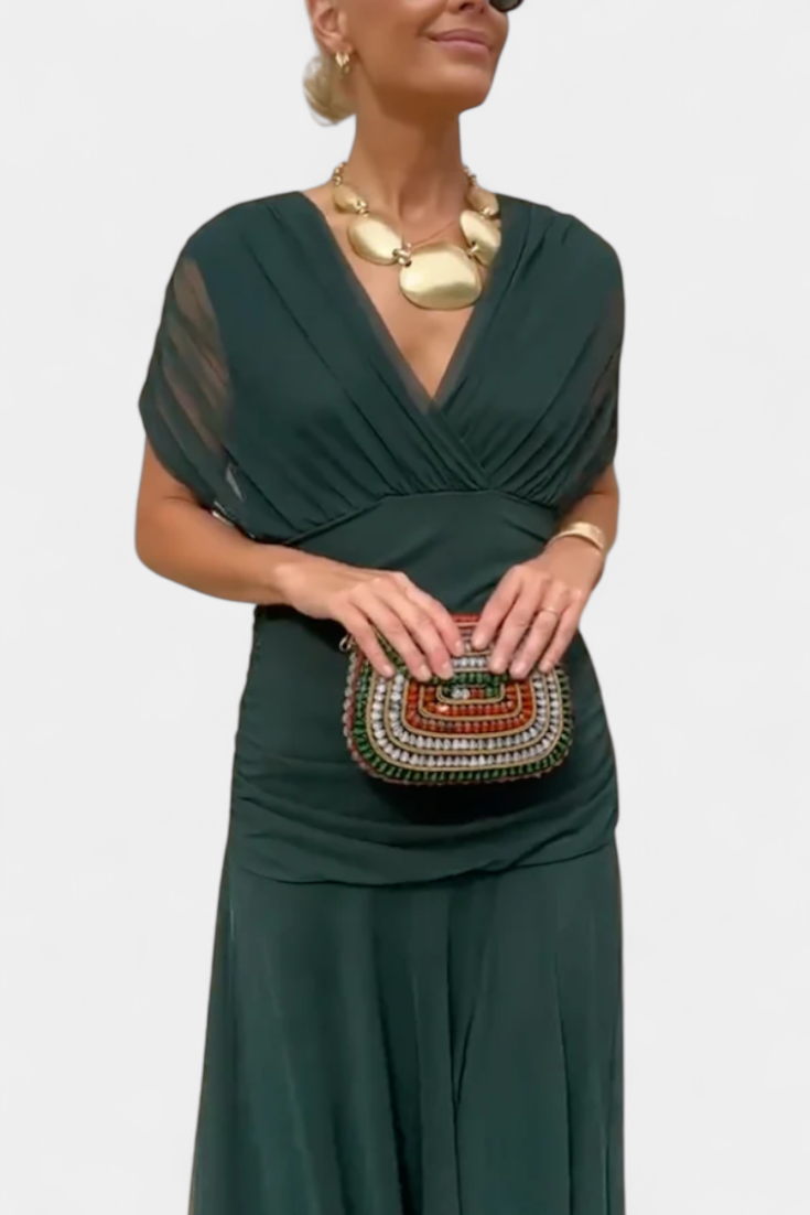 Hayden Laluna™ | Elegant Floral V-Neck Dress