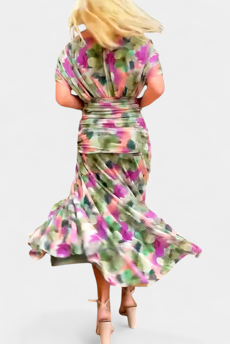 Hayden Laluna™ | Elegant Floral V-Neck Dress