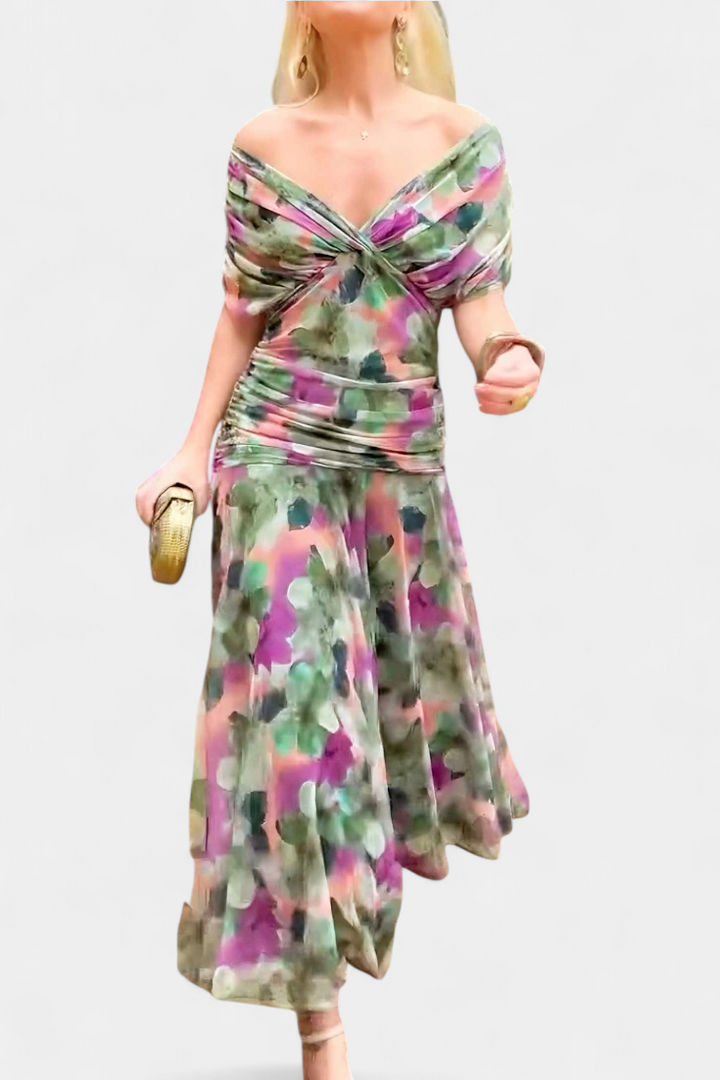 Hayden Laluna™ | Elegant Floral V-Neck Dress