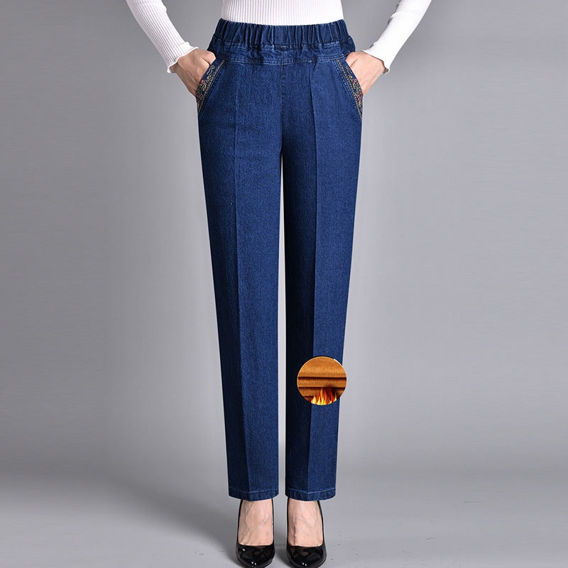 Scarlet | Women's Jeans with Side Pockets and Elastic Waist