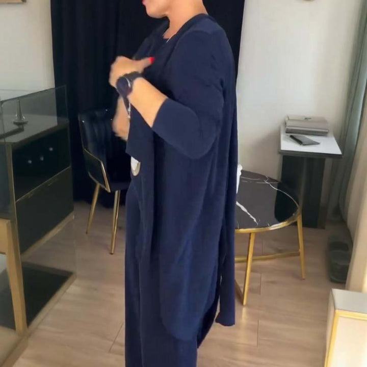 Mouna | Elegant 3-Piece Set with Long Cardigan